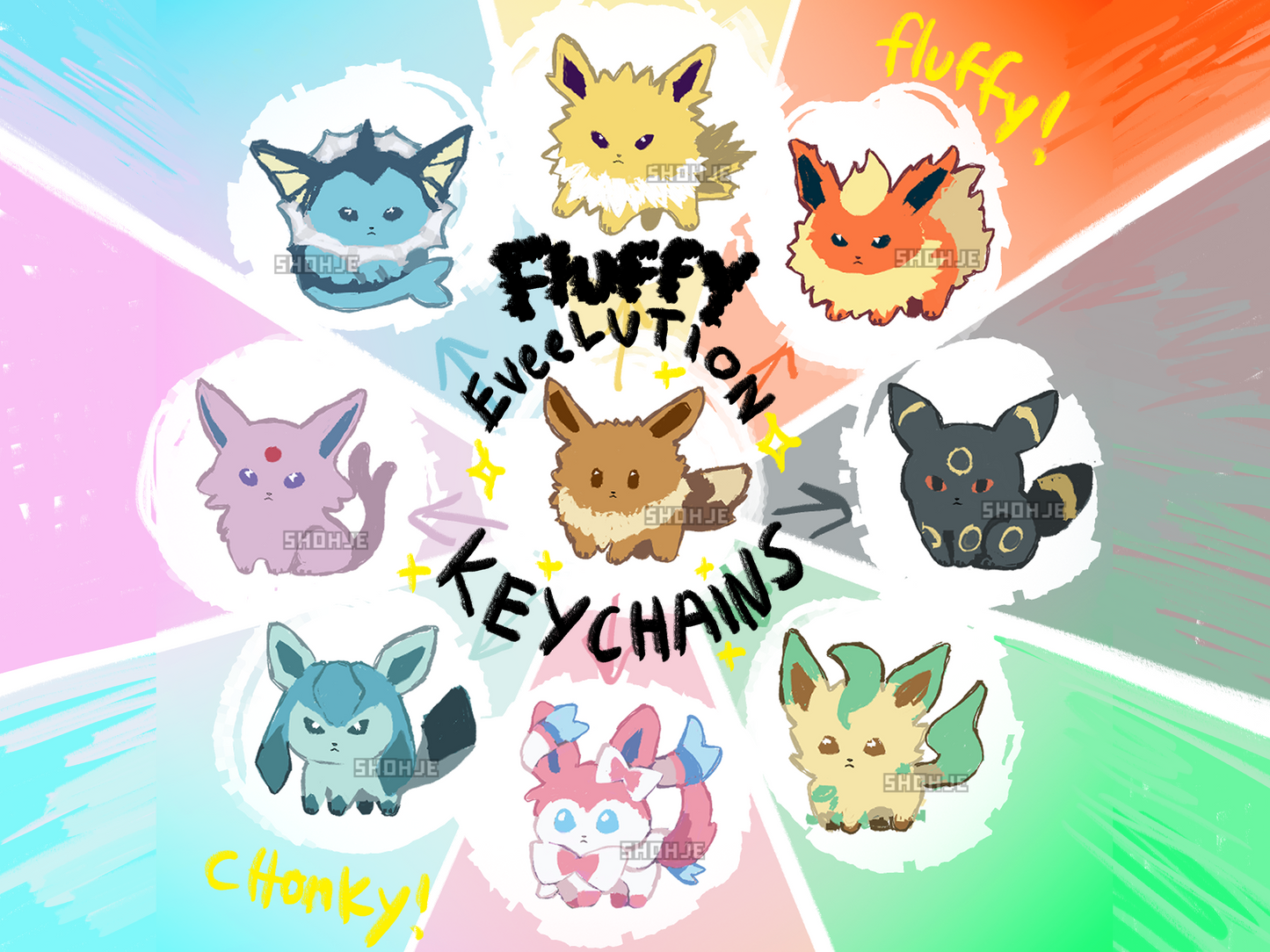 EEVEELUTION keychains